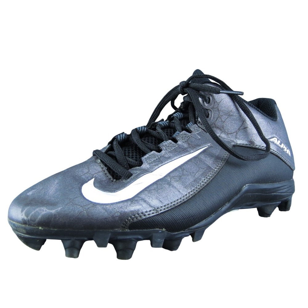 Nike Alpha Men Football Cleats Shoes Black Synthetic Lace Up Size 8 Medium